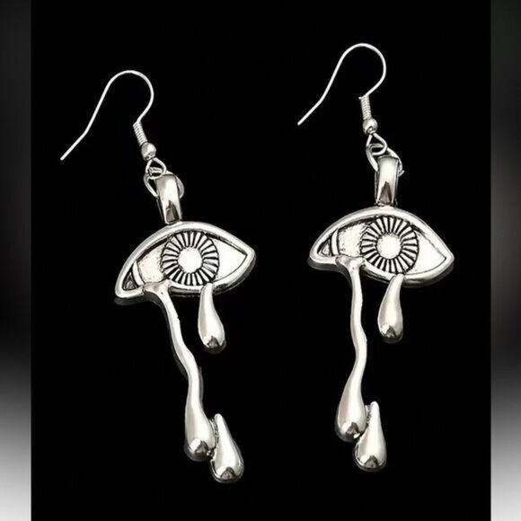 Free People Jewelry - Silver Eye Motif Drop Earrings A1452